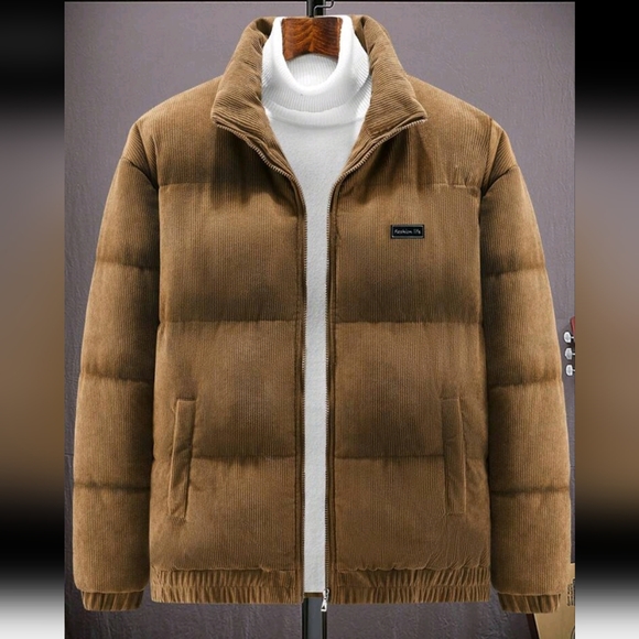 Other - NEW! MENS PUFFER JACKET BROWN SIZE s